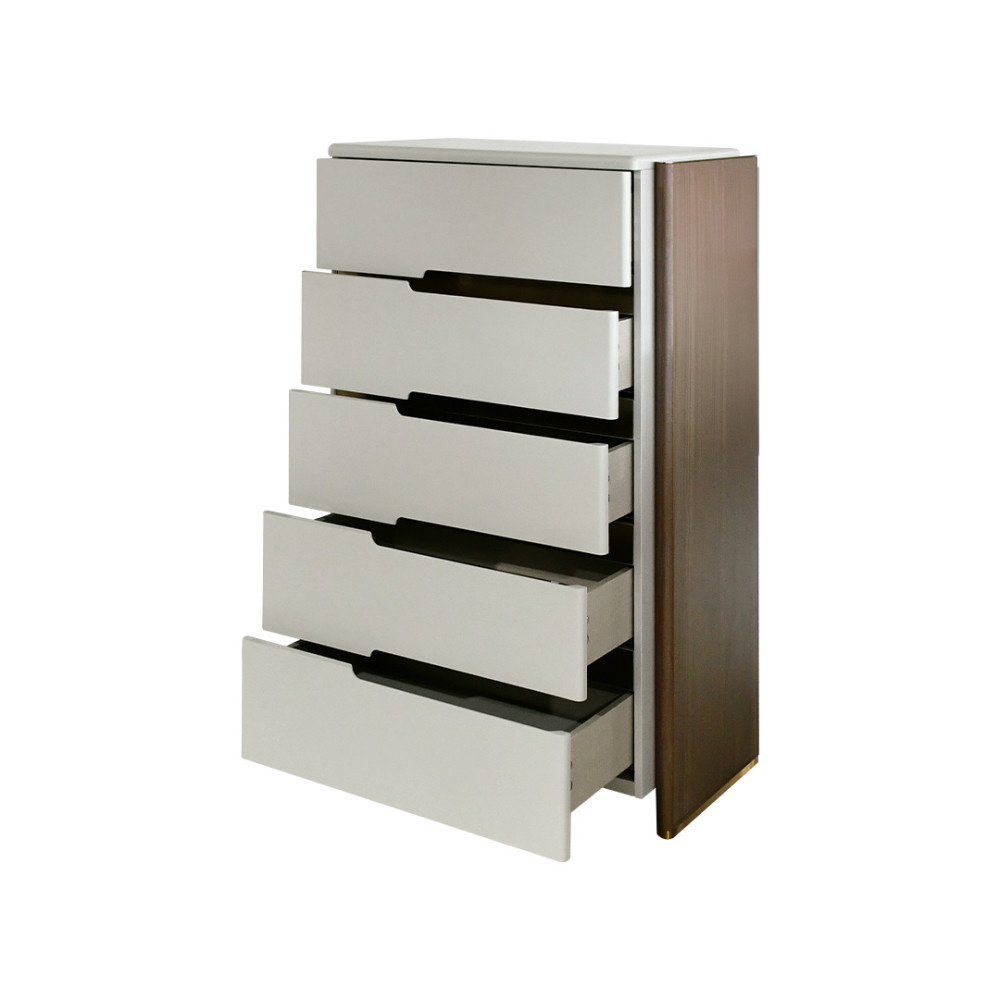 غرفة نوم متكاملة مودرن 8 قطع خشب فاخر - بيج