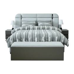 غرفة نوم متكاملة مودرن 8 قطع خشب فاخر - رمادي