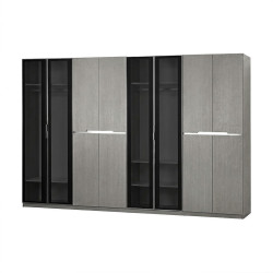 غرفة نوم متكاملة مودرن 8 قطع خشب فاخر - رمادي