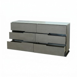 غرفة نوم متكاملة مودرن 8 قطع خشب فاخر - رمادي