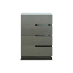 غرفة نوم متكاملة مودرن 8 قطع خشب فاخر - رمادي