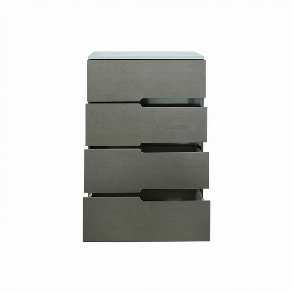 غرفة نوم متكاملة مودرن 8 قطع خشب فاخر - رمادي