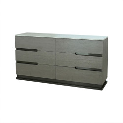 غرفة نوم متكاملة مودرن 8 قطع خشب فاخر - رمادي