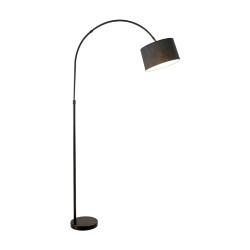 أباجورة أرضية استاند معدني منحني - أسود