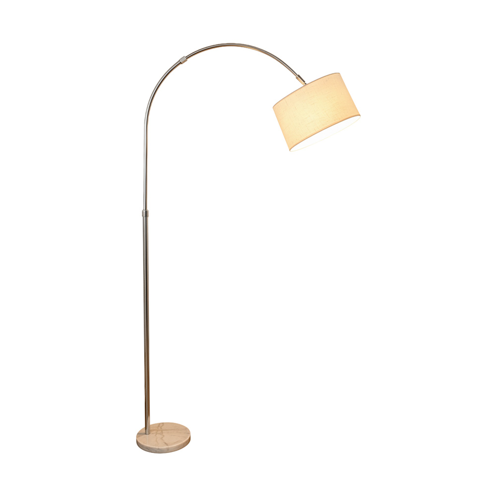 أباجورة أرضية استاند معدني منحني - فضي