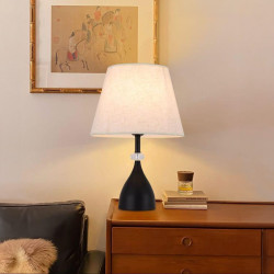 أباجورة طاولة معدنية تصميم أنيق - أسود