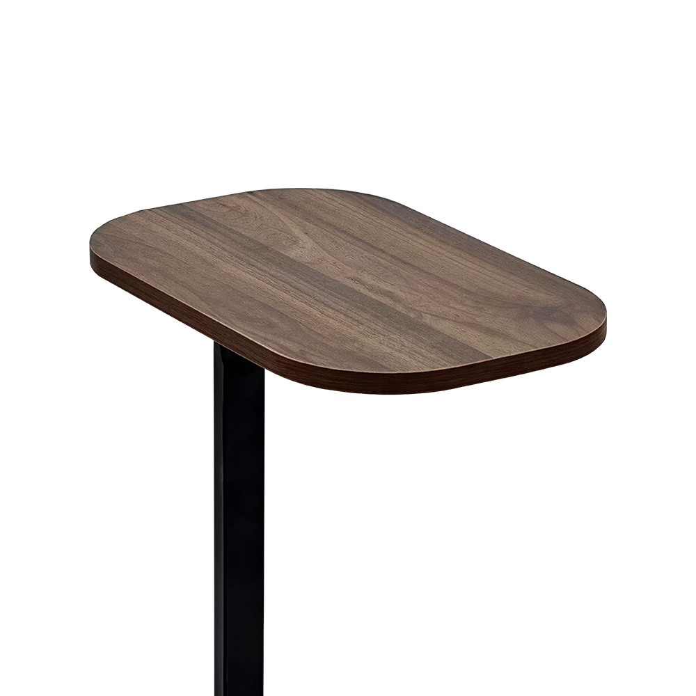 طاولة خدمة مفردة خشب بقاعدة عملية بني