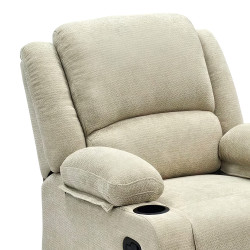 كرسي استرخاء ثابت قماشي مودرن مع مساحة تخزين بيج