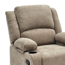 كرسي استرخاء ثابت قماشي مودرن مع مساحة تخزين كافيه