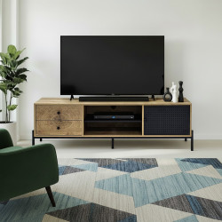 وحدة تلفاز خشبية تصميم عصري 160 سم