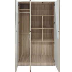 دولاب ملابس 3 باب خشبي أبيض 120 سم