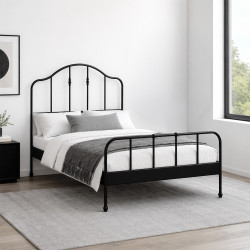 هيكل سرير معدني أسود 120×200 سم