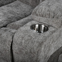 كرسي استرخاء فخم هزاز دوار بحامل جوال رمادي غامق