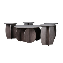 طقم طاولات خدمة 5 قطع خشبي مودرن كوفي