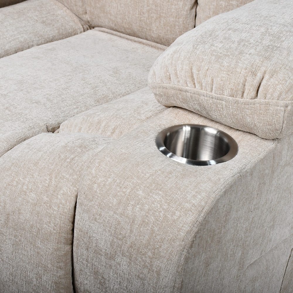 كرسي استرخاء فخم هزاز دوار بحامل جوال بيج