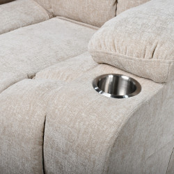 كرسي استرخاء فخم هزاز دوار بحامل جوال بيج