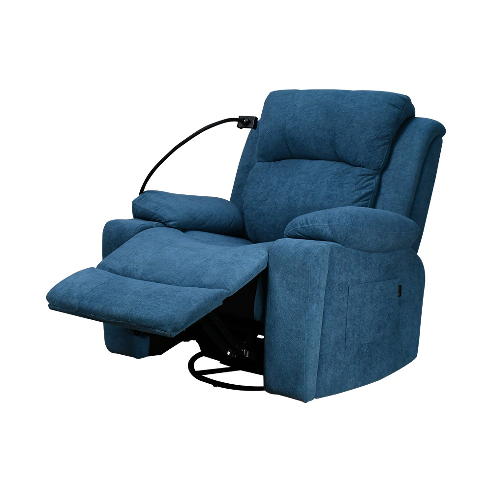 كرسي استرخاء فخم هزاز دوار بحامل جوال وحامل أكواب متحرك