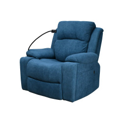 كرسي استرخاء فخم هزاز دوار بحامل جوال وحامل أكواب متحرك