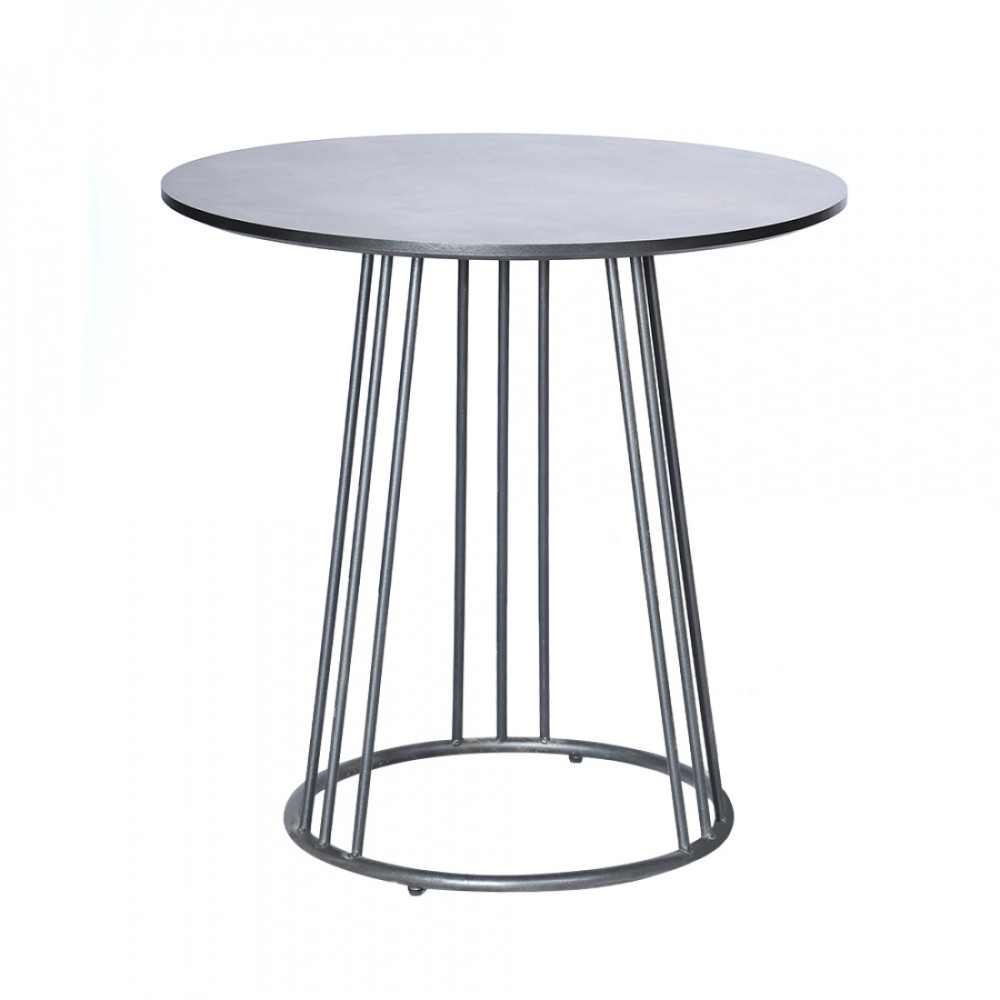 طاولة خدمة مفردة دائرية من الخشب والمعدن 70*70 سم