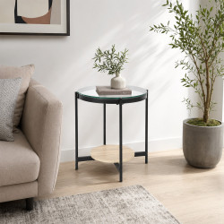 طاولة خدمة مفردة سطح زجاج 50×47 سم