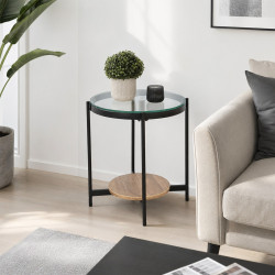 طاولة خدمة مفردة سطح زجاجي 50×47 سم