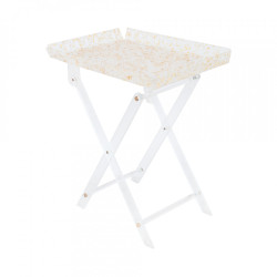 طاولة خدمة مفردة قابلة للطي اكريلك أبيض