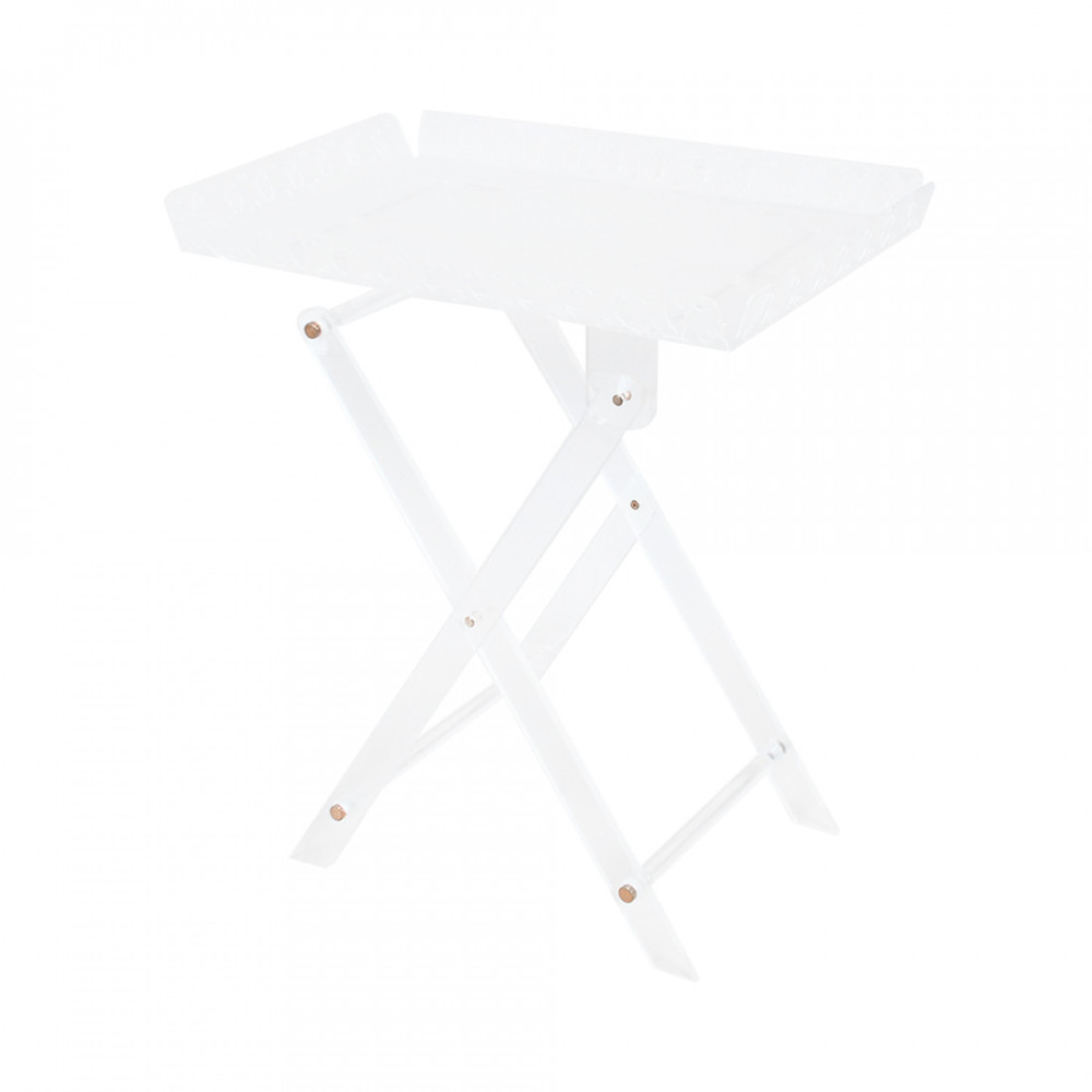 طاولة خدمة مفردة قابلة للطي اكريلك ابيض