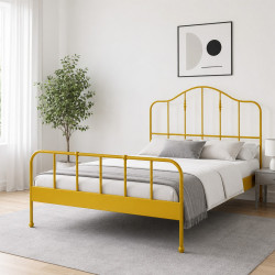 هيكل سرير معدني ذهبي 120×200 سم