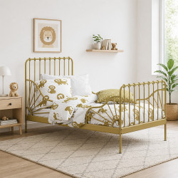هيكل سرير معدني ذهبي 170X80 سم