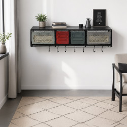 رف كوفي معلق 4 درج معدن