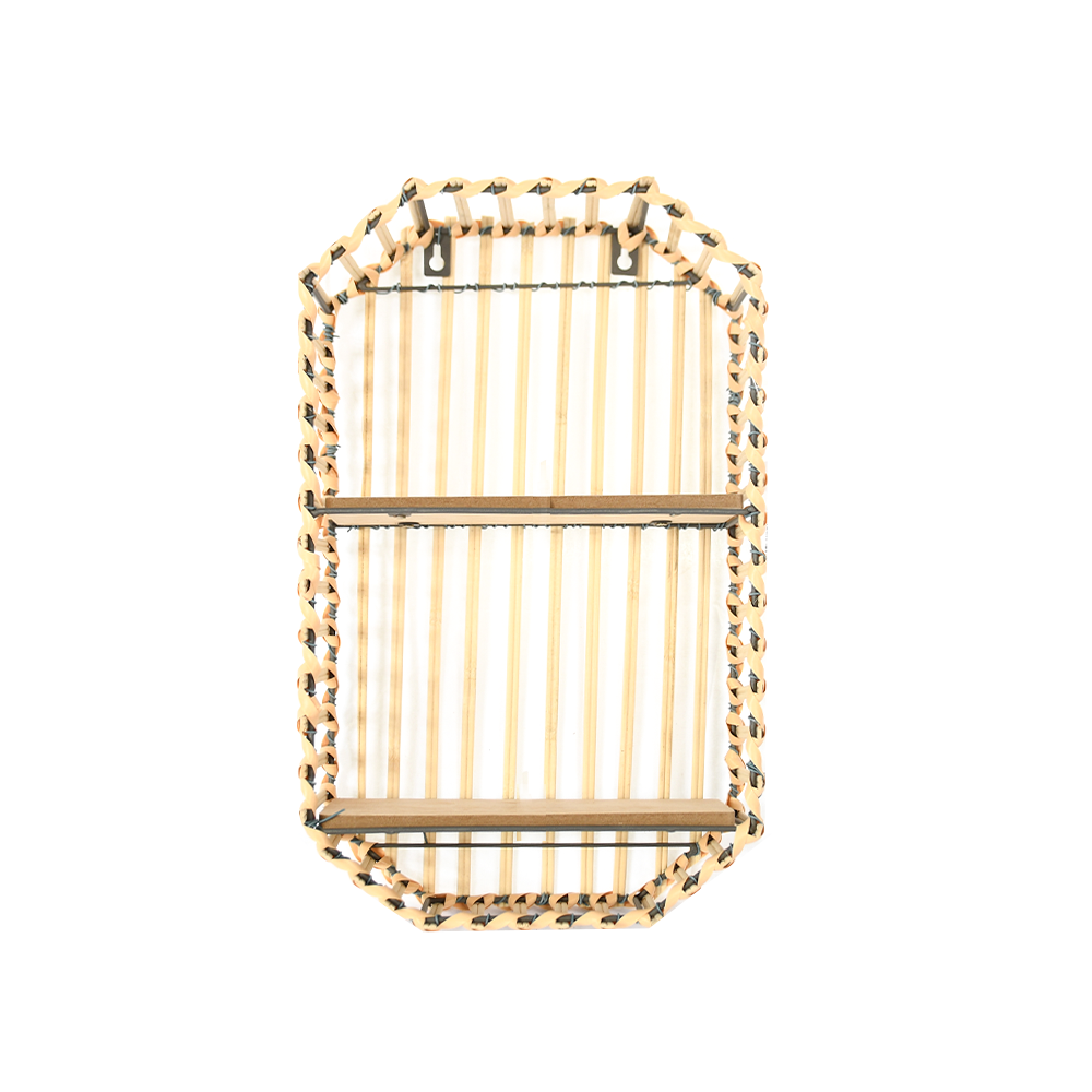 وحدة رفوف معلقة خشب بهيكل معدني