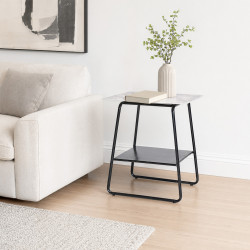 طاولة خدمة مفردة 2 دور سطح رخامي عصري