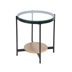 طاولة خدمة مفردة 2 دور سطح زجاجي 50×47 سم