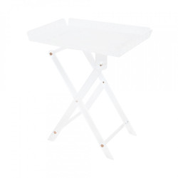 طاولة خدمة مفردة قابلة للطي اكريلك ابيض