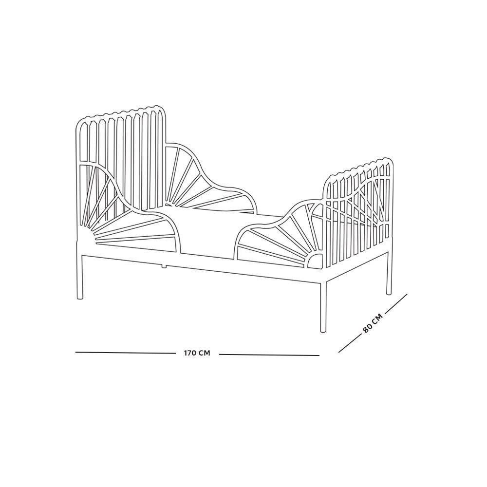 هيكل سرير حديد ذهبي 80×170 سم