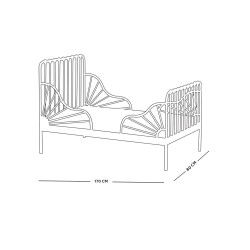 هيكل سرير حديد ذهبي 80×170 سم