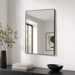 مرآة جدارية مودرن بإطار معدني 80×60 سم