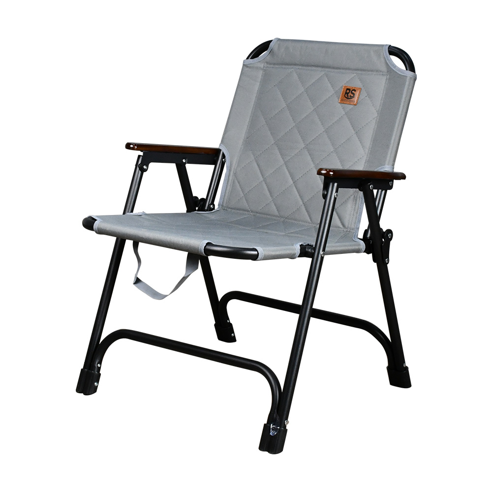 كرسي رحلات قابل للسفط قماش بهيكل معدني رمادي