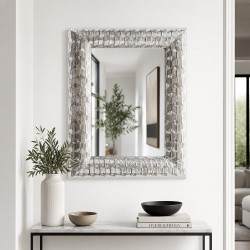 مرآة حائط اطار فضي 70×90 سم