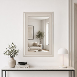 مرآة حائط إطار أبيض 60×90 سم