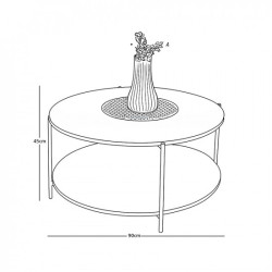 طاولة خدمة مفرد دائرية 2 دور خشب بني