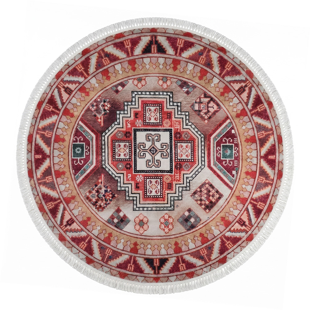 سجادة صالة مطبوعة ناعمة بتصميم شرقي - 150×150 سم سجادة صالة مطبوعة ناعمة بتصميم شرقي - 150×150 سم