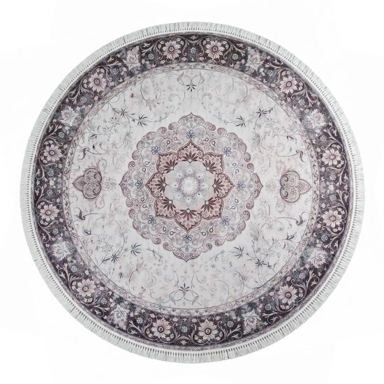 سجادة صالة مطبوعة ناعمة بتصميم شرقي - 150×150 سم سجادة صالة مطبوعة ناعمة بتصميم شرقي - 150×150 سم