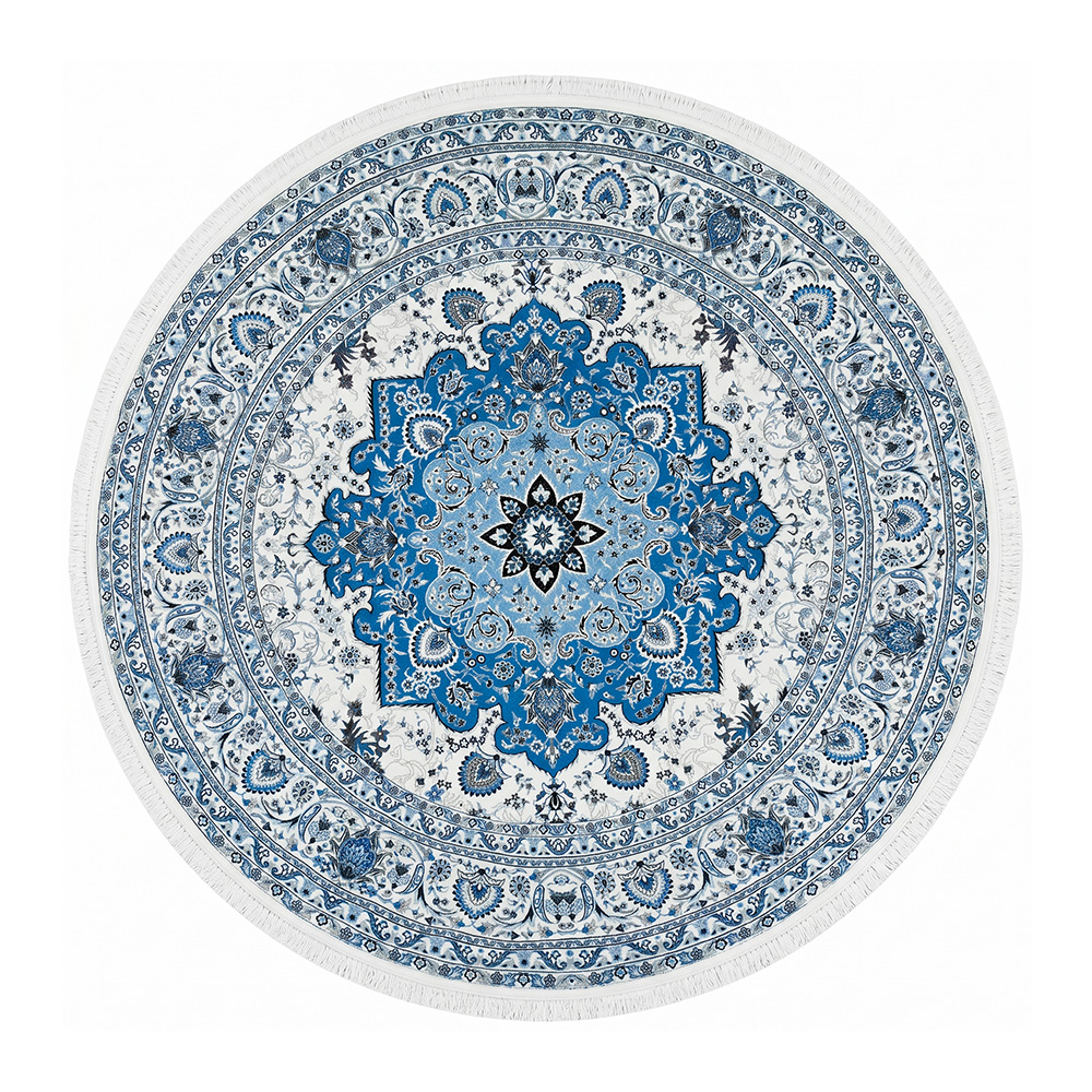 سجادة صالة مطبوع ناعم تصميم شرقي 150×150 سم سجادة صالة مطبوع ناعم تصميم شرقي 150×150 سم