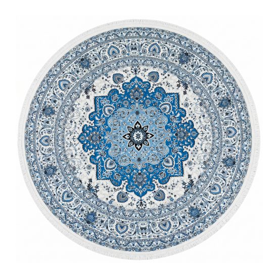 سجادة صالة مطبوعة ناعمة بتصميم شرقي - 150×150 سم سجادة صالة مطبوعة ناعمة بتصميم شرقي - 150×150 سم