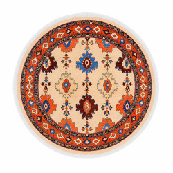 سجادة صالة مطبوعة ناعمة بتصميم شرقي - 150×150 سم