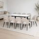 طاولة طعام سطح سيراميك 10 كراسي مع أرجل معدنية