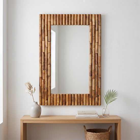 مرآة حائط اطار خشبي 60×90 سم مرآة حائط اطار خشبي 60×90 سم