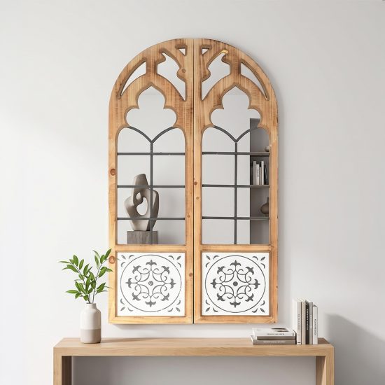 ديكور مرآة حائط اطار خشب 70×120 سم ديكور مرآة حائط اطار خشب 70×120 سم