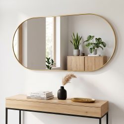 مرآة ديكور حائط بإطار ذهبي 60×120سم مرآة ديكور حائط بإطار ذهبي 60×120سم